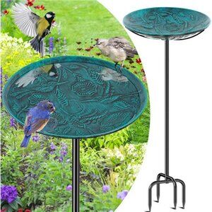 Metal Bird Bath for Outside, Vintage Freestanding Birdbaths & Birdfeeder